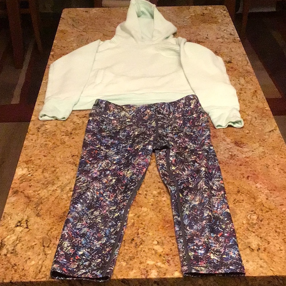Athleta Girl chit chat tights and hoodie